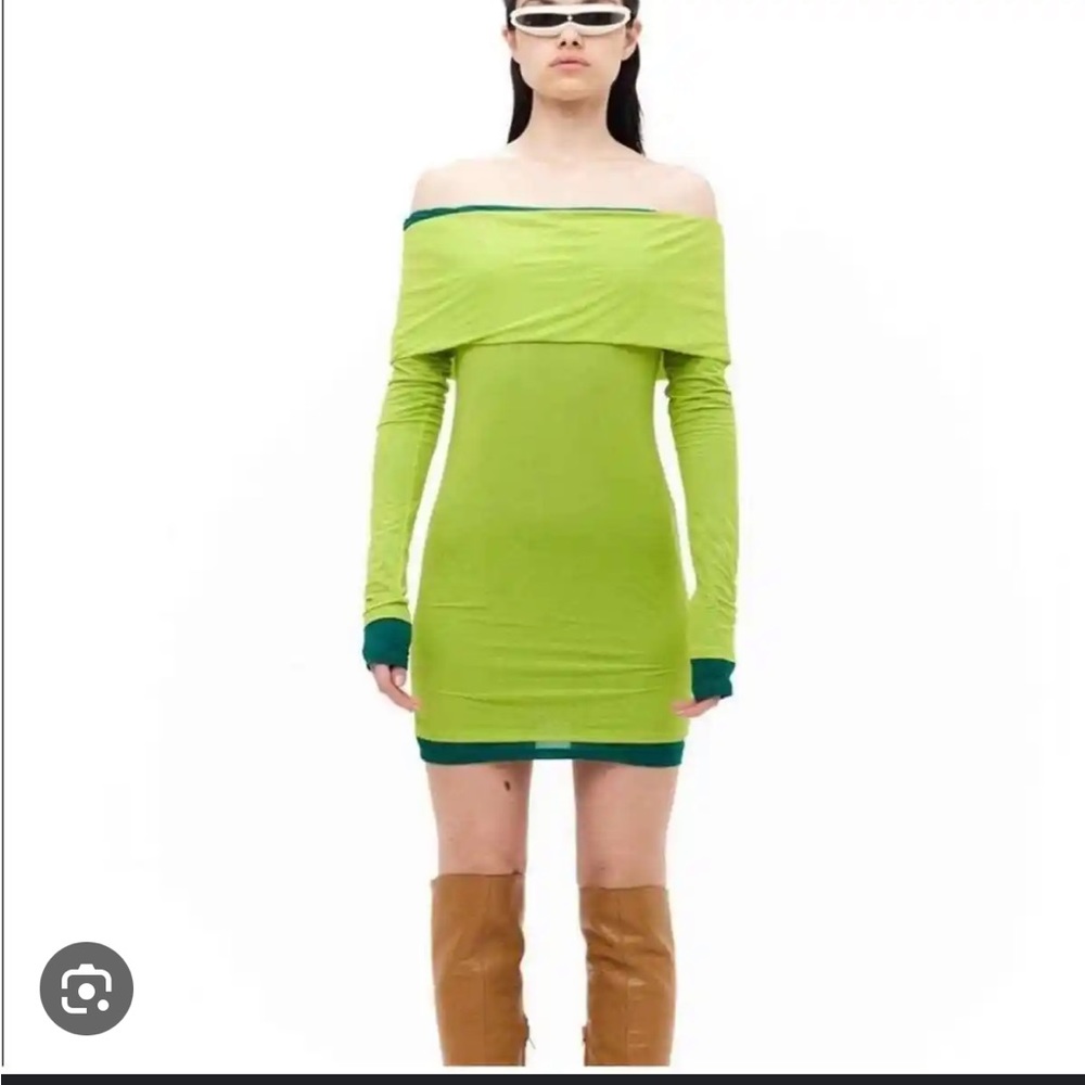 SIMON MILLER COSMO GREEN MESH MINI DRESS